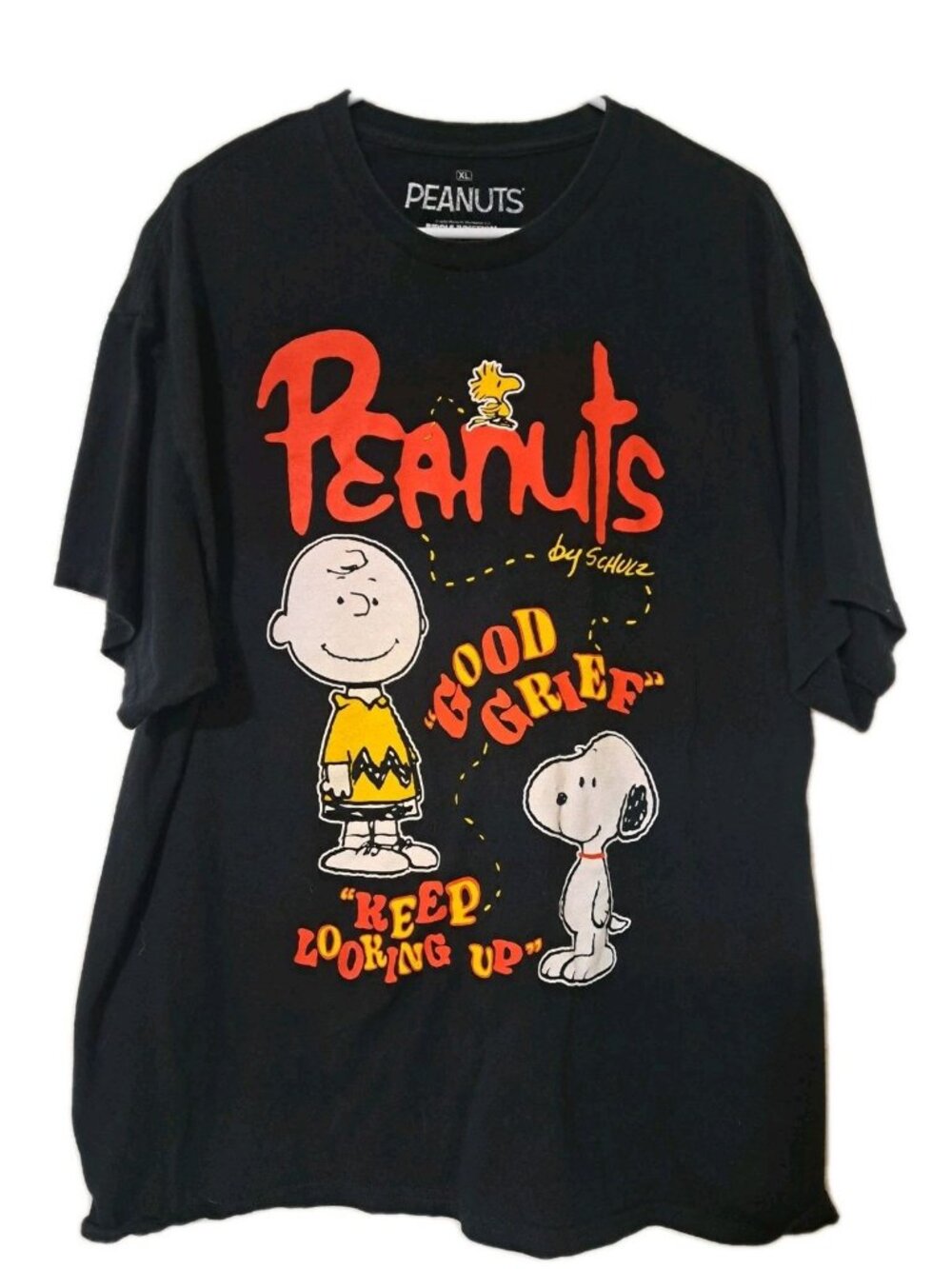 Peanuts Ripple Junction Mens Xlarge Black Tshirt Charlie Brown Snoopy